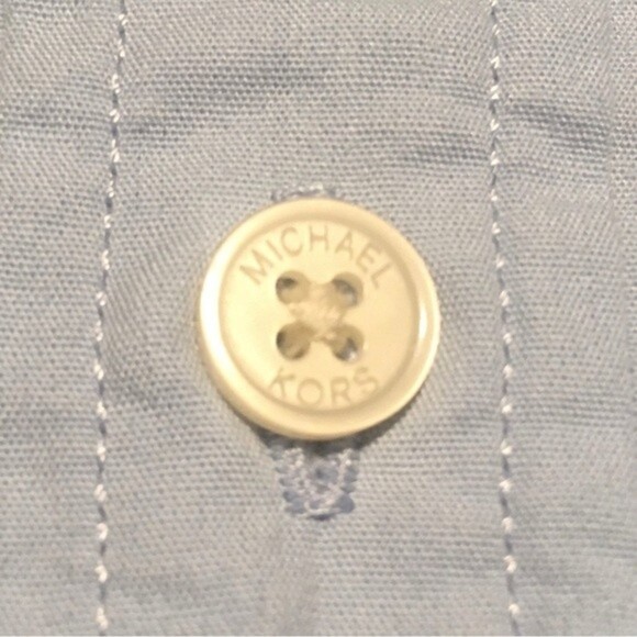 Michael Kors Men’s Classic Fit Short Sleeve Button Up Shirt Blue Size Medium - Picture 3 of 7